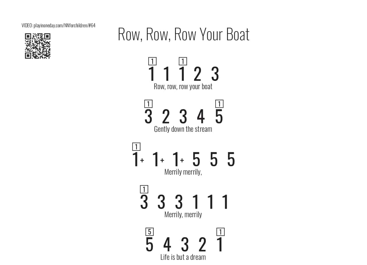 Row Row Row Your Boat kalimba sheet